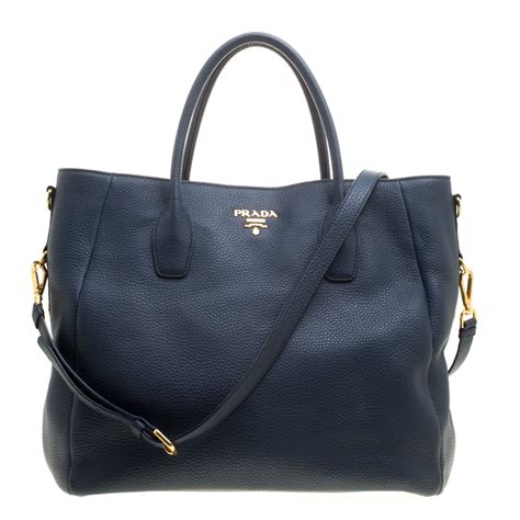 prada vitello daino shopping tote medium navy blue|prada vitello daino shopping tote.